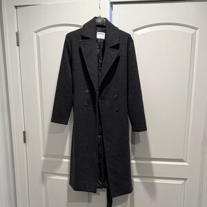 Old Navy Charcoal Double-Breasted Trench Coat